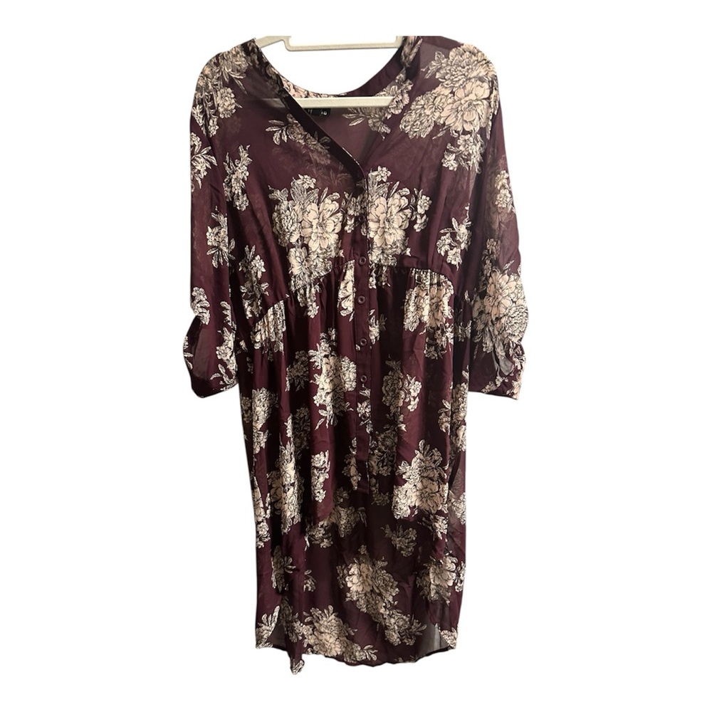 Torrid Burgundy Floral Dress Size00